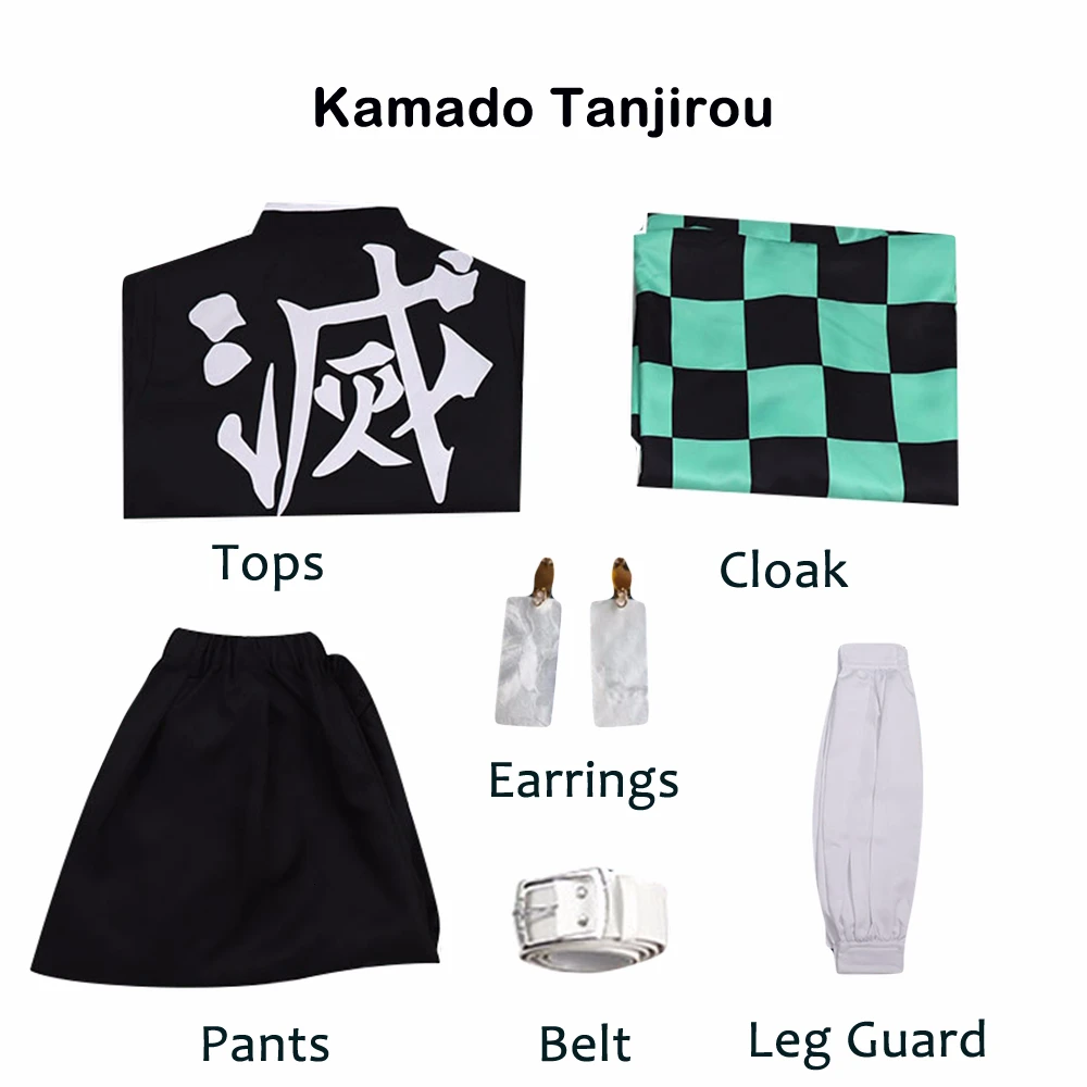 

Demon Slayer Kimetsu no Yaiba Cosplay Costume Wigs Kamado Tanjirou Agatsuma Zenitsu Giyuu Tomioka Full Set Japanese Kimono Hair