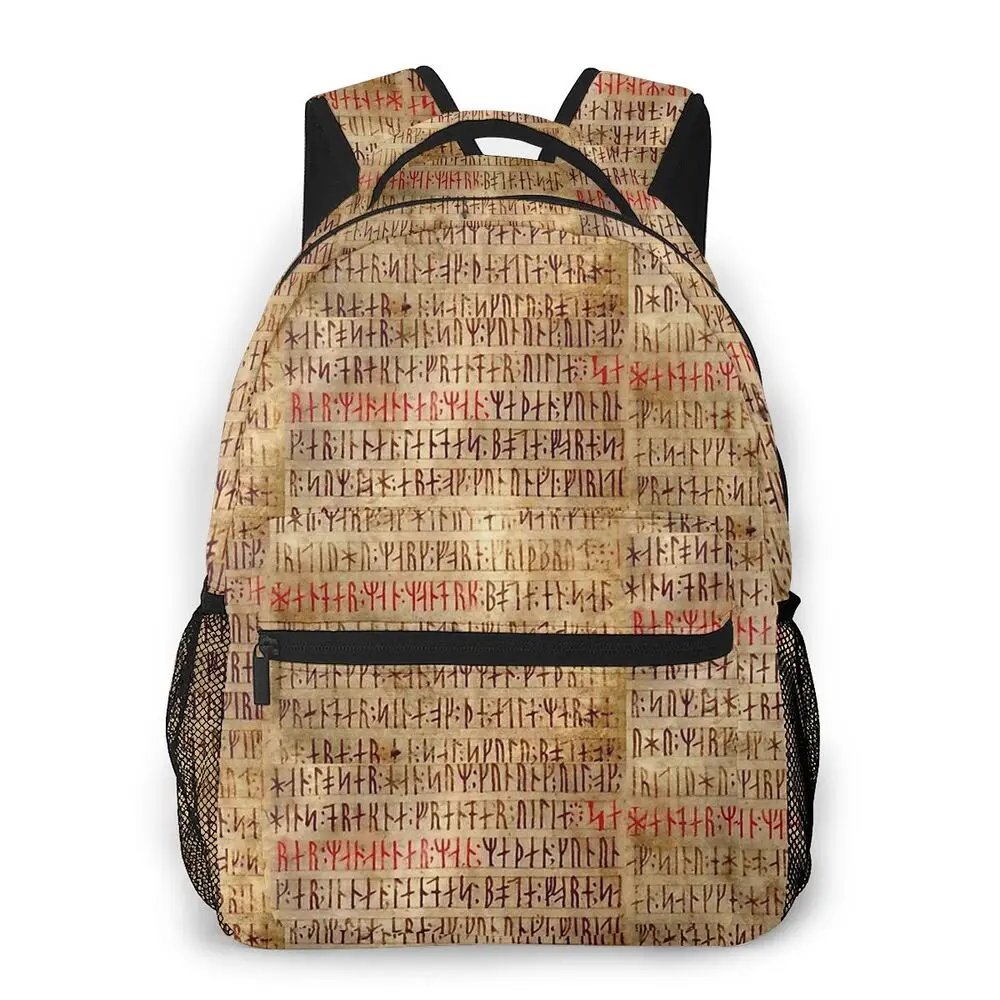 

Runes Students School Bags Boy Girl Fashion Teens Books Backpack