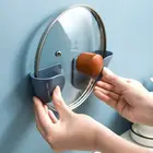 Настенный держатель для крышки горшка, пластиковый стеллаж для горшков, крышка для горшков, столовые приборы, зажимы для кастрюль, кухонный Органайзер