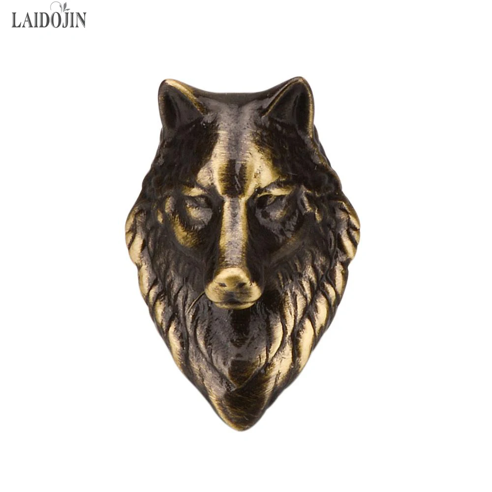 

LAIDOJIN Metal Cartoon Animal Bronze Wolf head Brooch Pin Badges High quality Lapel Pin Suit Coat Hats Accessories