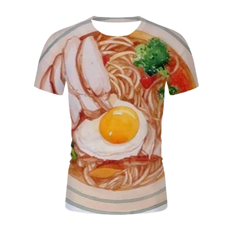 

2021 egg noodle T Shirt Men Women 3D Print Food T-shirt Casual harajuku shirt summer Men's t-shirt Streetwear unisex tees tops