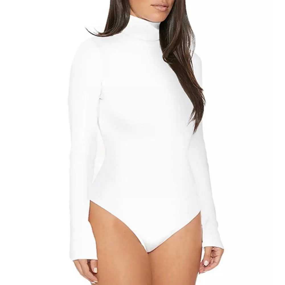 

Bodysuit for Women Long Sleeve Turtleneck Slim Sexy Casual Beach Jumpsuit One Piece Tops Lingerie Sleepwear Female Clo P9T9