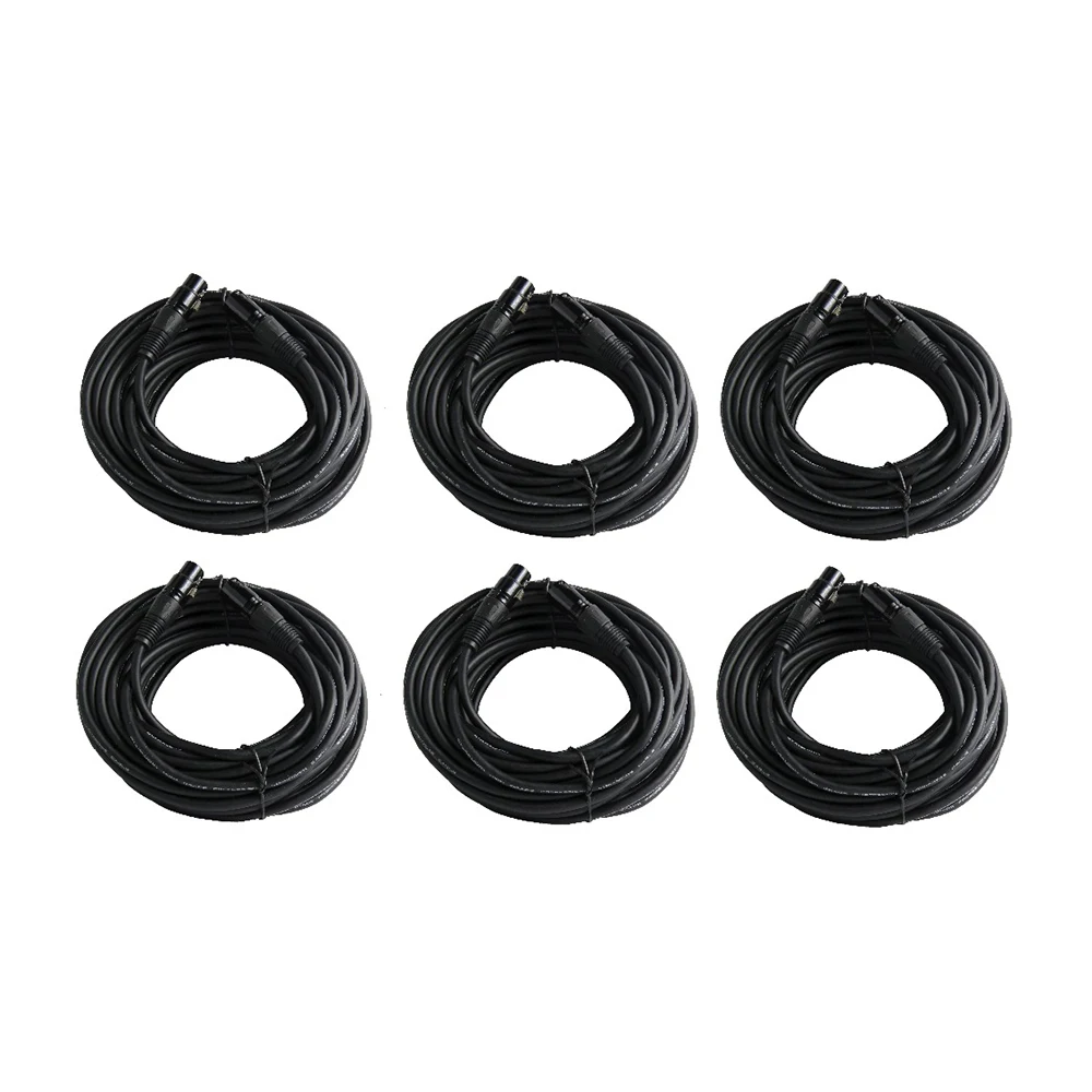 

STARAUDIO 6Pcs 50FT (15M) Male to Female Powered Mixer Speaker Audio 3Pin Shielded XLR Cables SMFC-15M