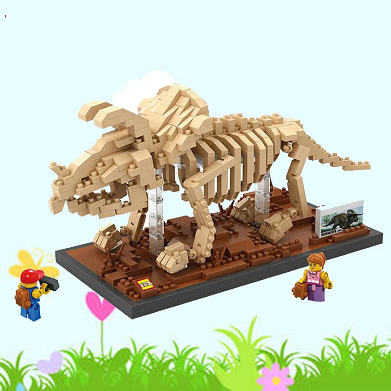 

LOZ Jurassic Period Dinosaur Fossil Mosasaurus Triceratops Brachiosaurus Skeleton Mini Diamond Blocks Bricks Building Toy no Box