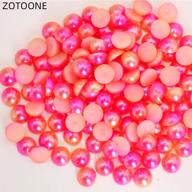 ZOTOONE разноцветные стразы из смолы Половина Круглая жемчужная бусина головистой