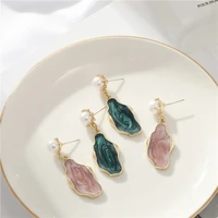 2020 new fashion womens earrings classic round bowknot shape acrylic pearl geometric tassels stud earrings for women jewelry