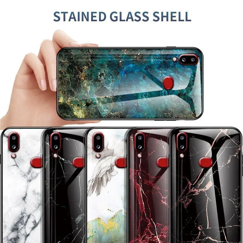 Чехол для samsung Galaxy S10E Plus Note 10 Pro M20 M30S M10 A80 A90 A70 A50 A30 A10S A20S J4Core Мрамор закаленное