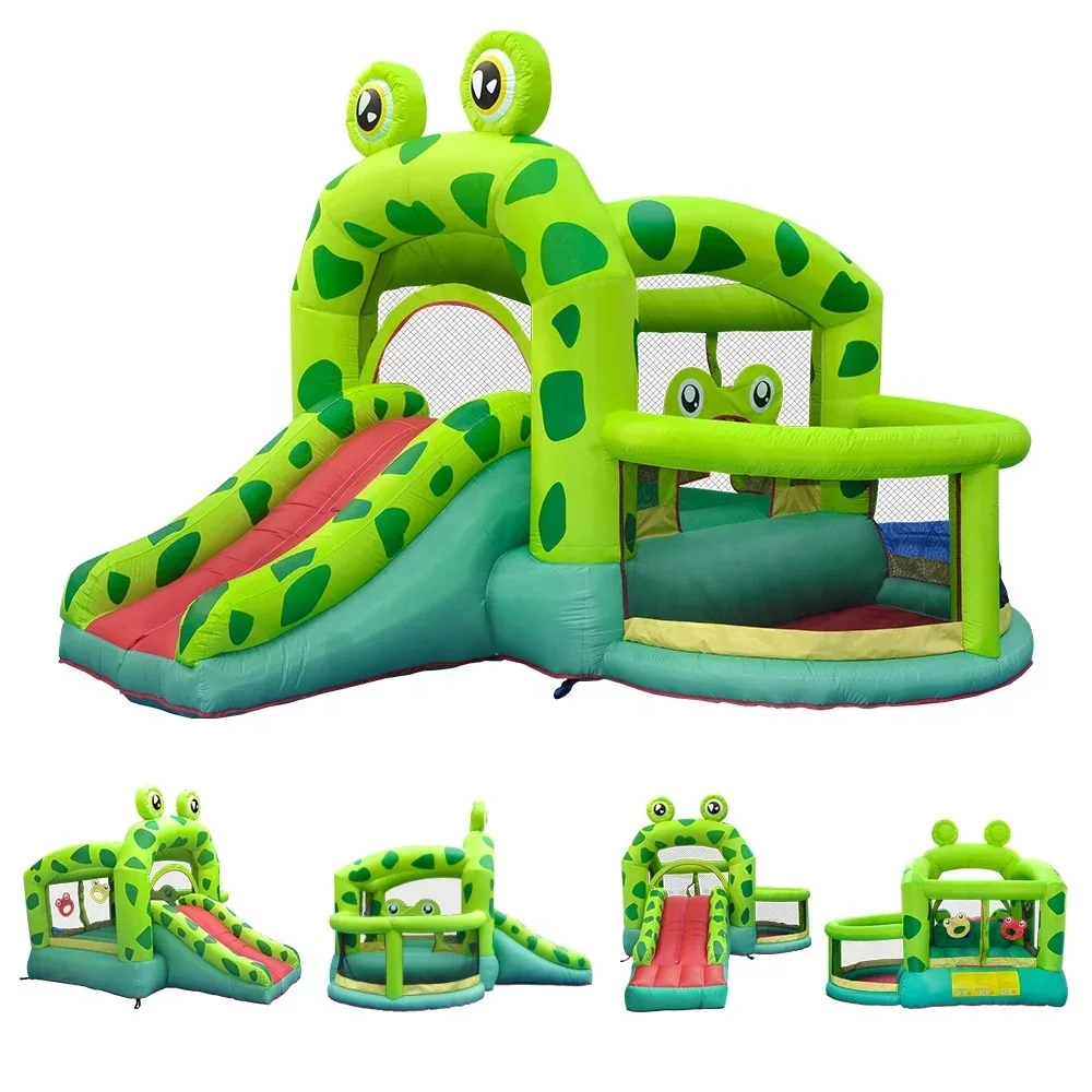 Мультяшная лягушка внешняя детская горка прыгающая с кровати оборудование для