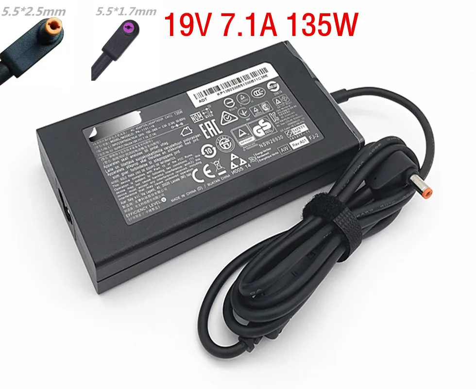 

135W Original 19V 7.1A AC Laptop Charger for Acer Aspire VX VX5 PA-1331-16 VN7-591G ADP-135KB Series Shadow Knight 2 / 3