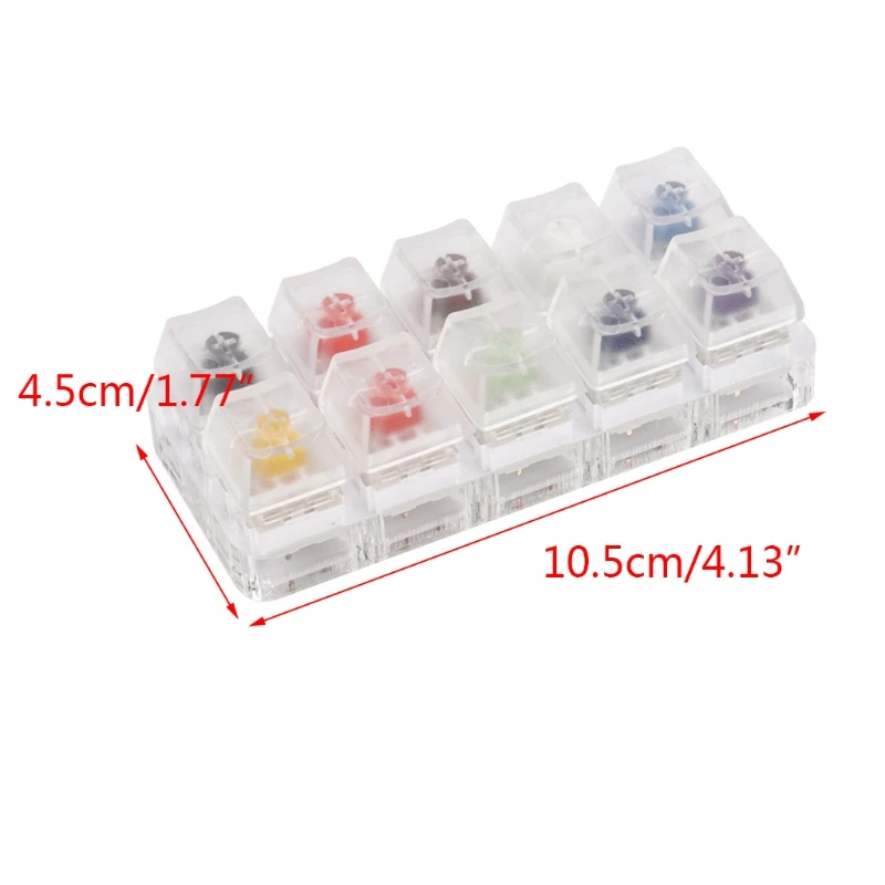 

10 Key Caps Testing Tool Kailh Box Switches Keyboard Tester Kit Clear Keycaps Sampler PCB Mechanical Keyboard