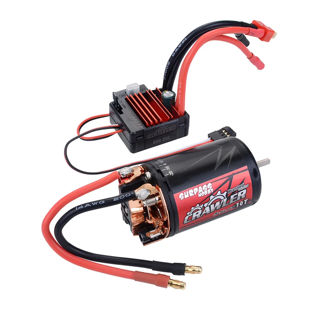 

80A ESC Brushed 5-Slot 550 10T Brushed Motor for RC Crawler Axial SCX10 D90