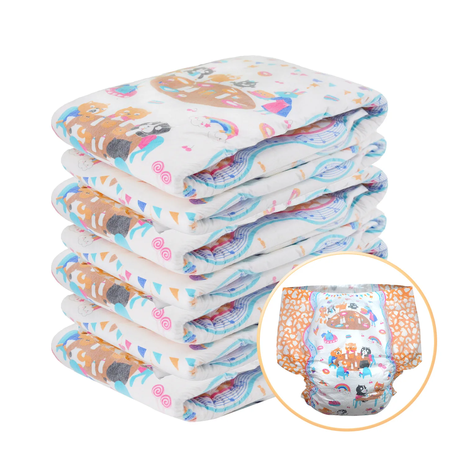 7pcs abdl Adult Baby diapers Large Size Rainbow Week Diaper 6000ml Absorbtive DDLG disposable diapers daddy Dummy holder Dom