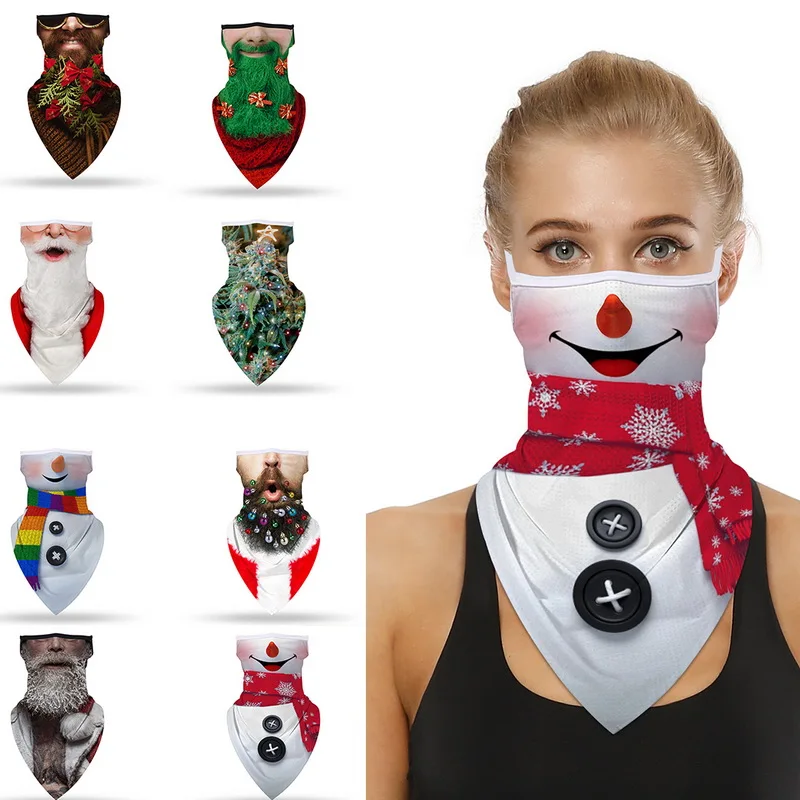 Бесшовный спортивный шарф с рождественским принтом для ушей шарф-труба шеи гетры