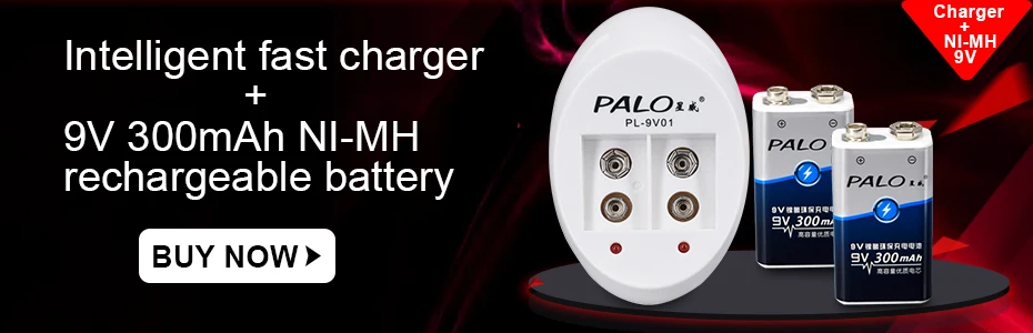 PALO 4 шт 9V 6F22 600 мА/ч, литий-ионный аккумулятор литий-ионная литий-ионный, перезаряжаемый Батарея с интеллигентая(ый) Быстрая зарядка зарядное устройство для детей в возрасте от 9V Батарея