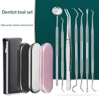 Стоматологический зеркальный серп, клетчатый скалер, набор шпателей для зубов, стоматология, стоматология, уход за полостью рта, инструменты для чистки зубов, стоматологические инструменты