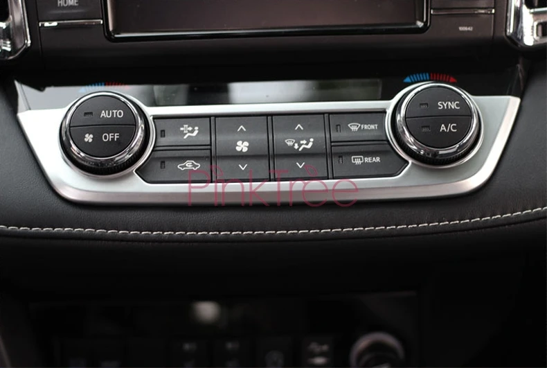 Накладка кнопки кондиционера для Toyota RAV4 2016-2018 матовая Серебряная декоративная