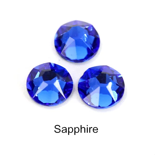 Saphire Стразы горячей фиксации, цветные, железные стразы, лучшее качество, 8 больших и 8 маленьких стразов, стразы горячей фиксации для свадебного платья F0059, 1440 шт - Цвет: Saphire