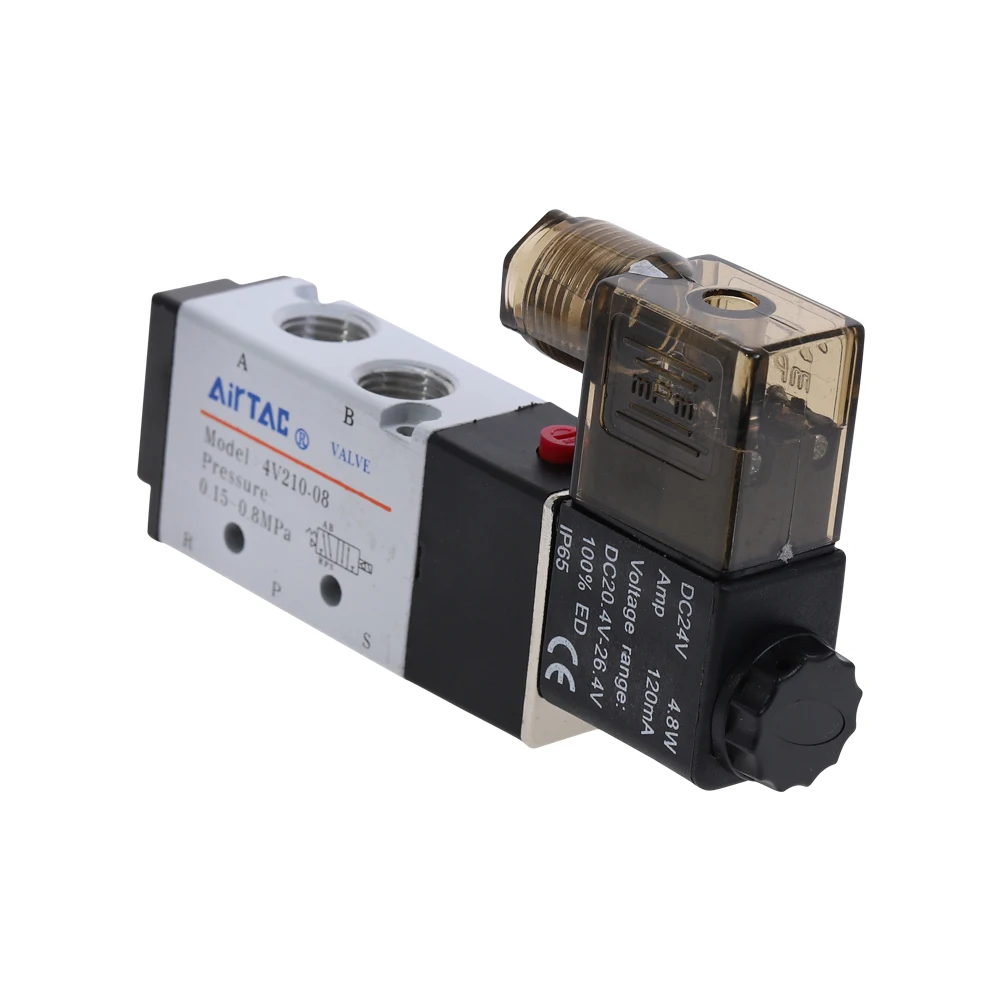 5 позиционный 2 Электрический электромагнитный клапан Airtac 4V210 08 постоянный ток 24 В