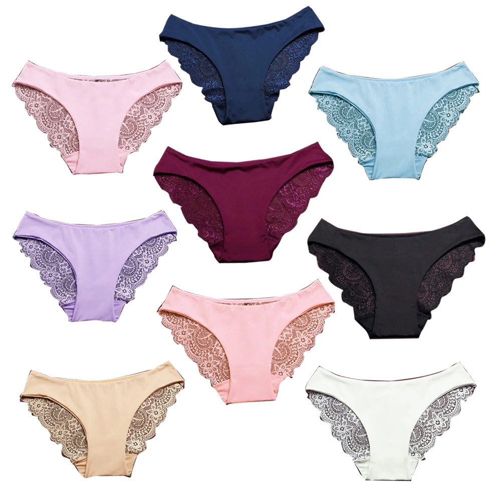 Трусики с кружевной спинкой сексуальные бесшовные хлопковые трусики из