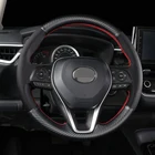 Для Toyota Camry 2018- 2019 Avalon 2018 - 2020 RAV4 2019 ручной работы из углеродного волокна Кожаный чехол рулевого колеса автомобиля