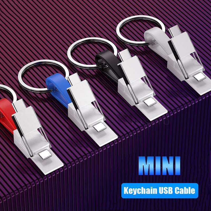 

Mini KeyChain 3 In 1 Magnetic USB Cable Mobile Phone Silica Gel Charger Portable Micro USB Type C Charging Wire For iPhone Redmi
