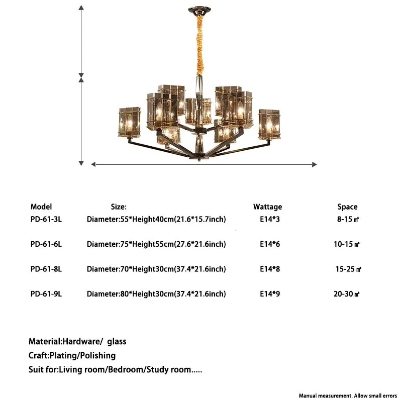 Средиземноморский скандинавский роскошный черный стеклянный абажур