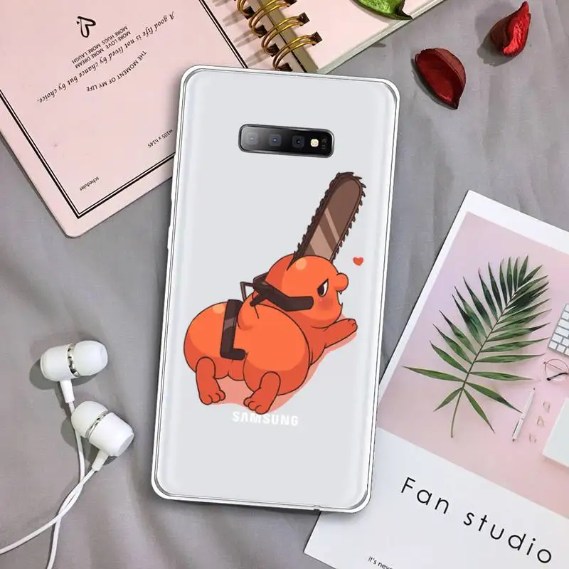 

chainsaw man japanese anime Phone Case Transparent For Samsung Galaxy A 71 21s S note 8 9 10 plus 20 ultra luxury coque funda