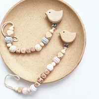 new hand hook knitting pacifier chain wooden pacifier anti dropping chain baby wooden pacifier anti dropping clip
