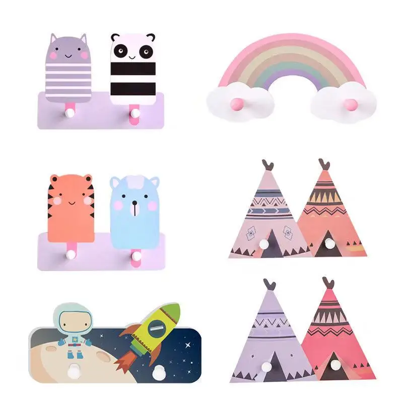 

Kids Room Hooks Decorative Hooks for Children Room Nordic Rainbow Hook Hangers Home Decorations Children Wall Hooks Decoration