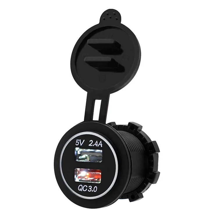 DIY QC3.0 30 Вт 12 В/24 В Быстрая зарядка 3,0 2,4 USB Автомобильное зарядное устройство адаптер питания водонепроницаемый для автомобиля RV ATV лодка морской мотоцикл - Название цвета: Белый
