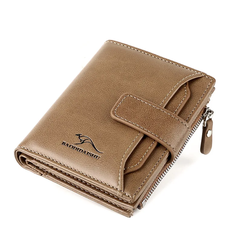 Мужской кожаный кошелек бумажник кенгуру короткий мужской Женский