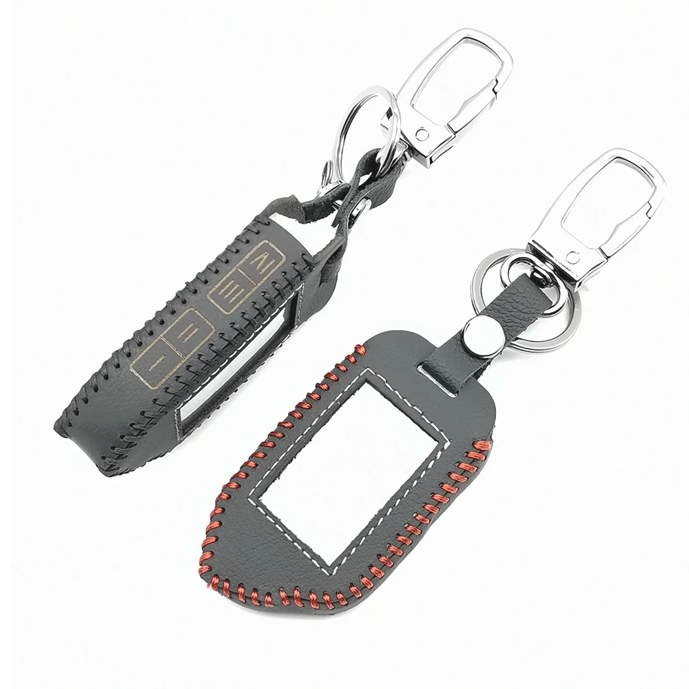 100% кожаный чехол для автосигнализации русская версия sher khan Mobicar A B ЖК дисплей