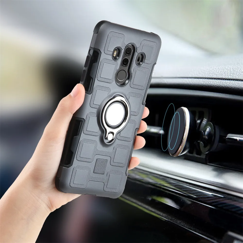 Магнитное кольцо на палец задняя крышка для huawei P20 30 Lite Honor 10 20 простой