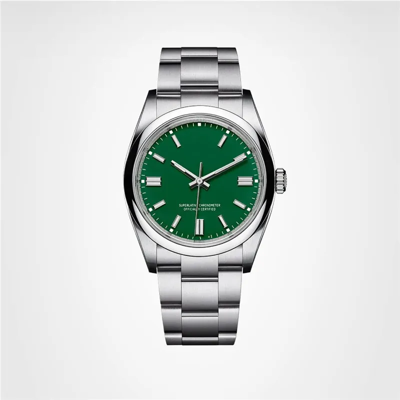 

Мужские автоматические механические часы eta2813 красный зеленый модный бизнес Нержавеющая сталь Сапфир 36 мм