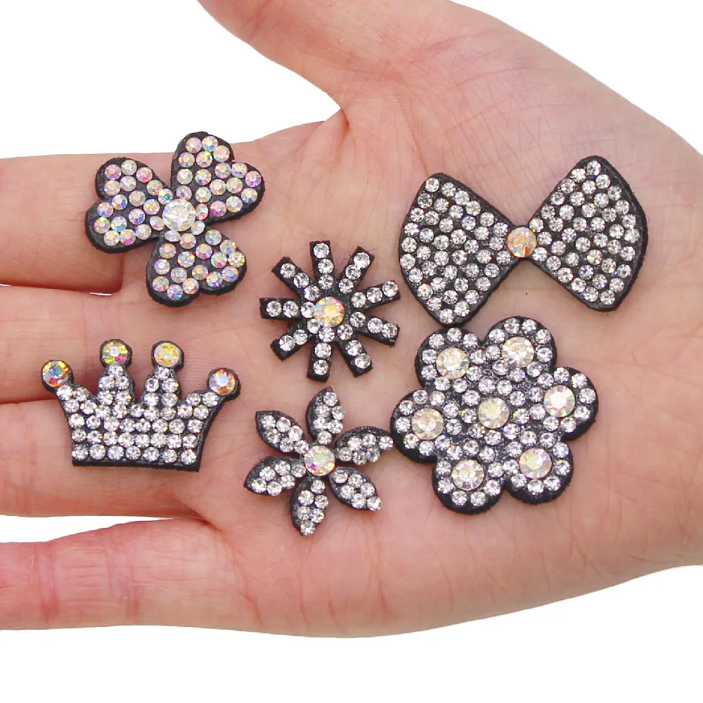 Нашивки AB Стразы Цветок/корона/бабочка/банты/Аппликация в форме сердца для