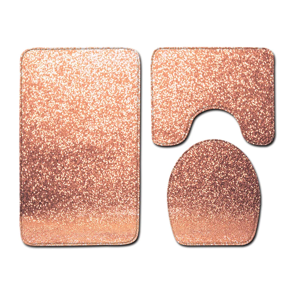 коврики в ваннуюБантик с блестящим принтом трехкомпонентный напольный коврик