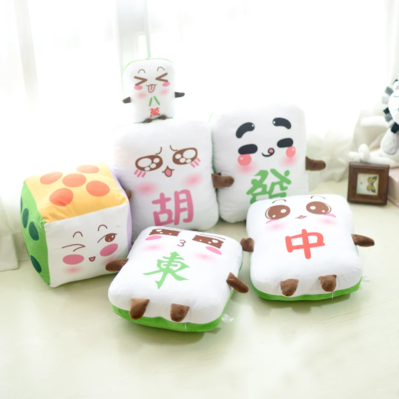 Candice guo plush toy stuffed doll funny mahjong style dice block pendant pillow cushion rest nap birthday Christmas gift 1pc