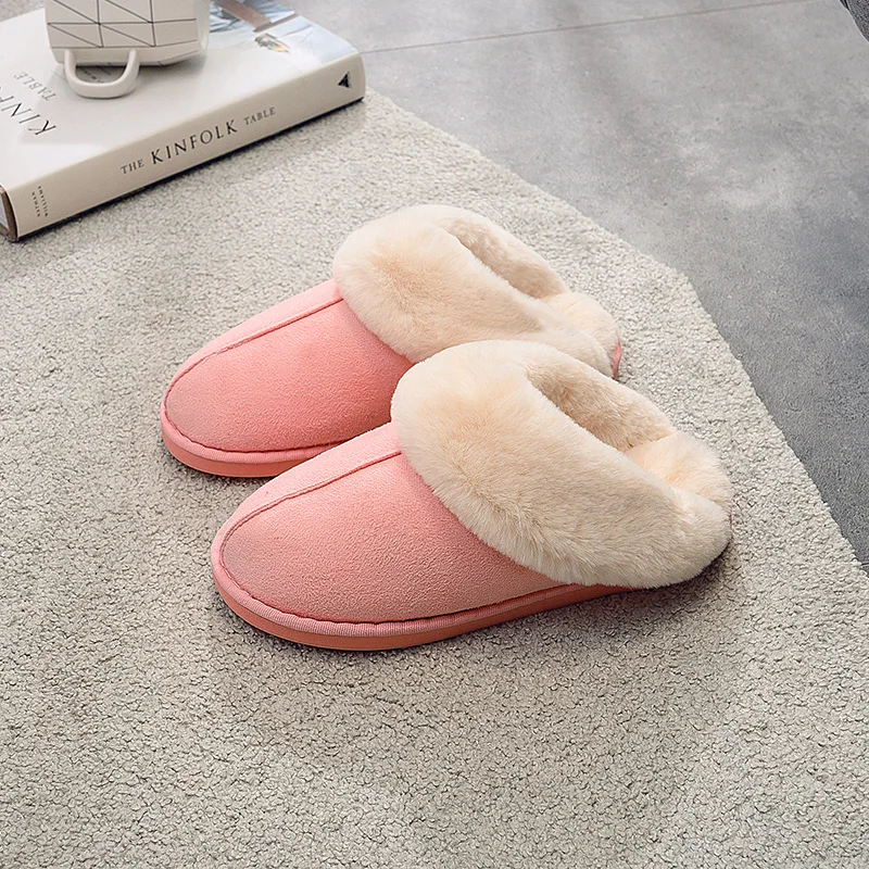 KushyShoo/хлопковые тапочки женские зимние теплые простые домашние на толстой