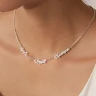 Ожерелье с именем VishowCo на заказ, старинная кубинская цепь из нержавеющей стали на заказ, ожерелье с несколькими именами, подарки на день рождения