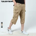 Мужские укороченные брюки большого размера, летние камуфляжные шорты с несколькими карманами, повседневные укороченные штаны из чистого хлопка, мужские брюки-карго 5xl AF1219