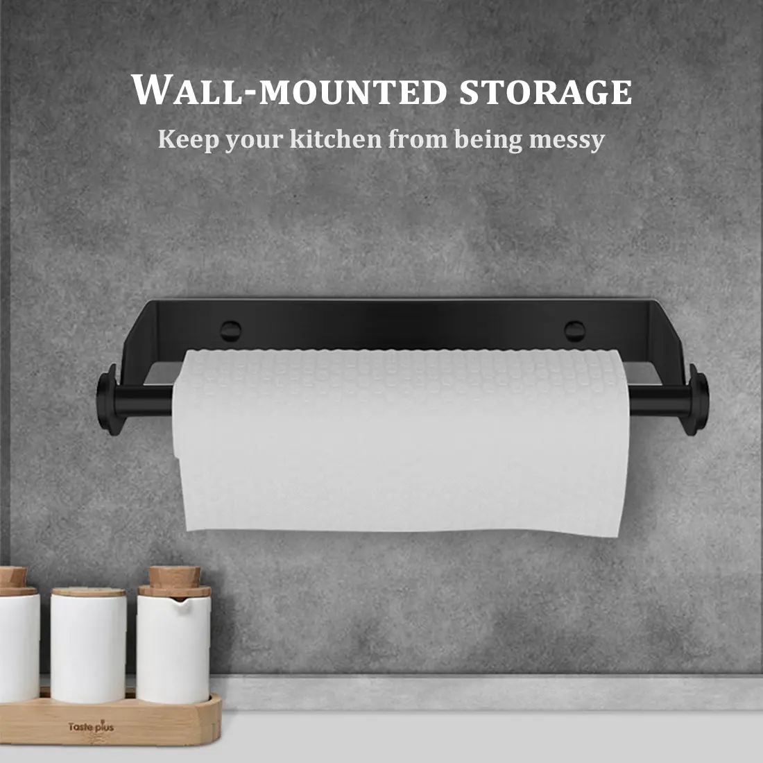 

Stainless Steel Paper Towel Holder Punch-Free Towel Rack Wall Mounted Roll Paper Stand for Bathroom Kitchen