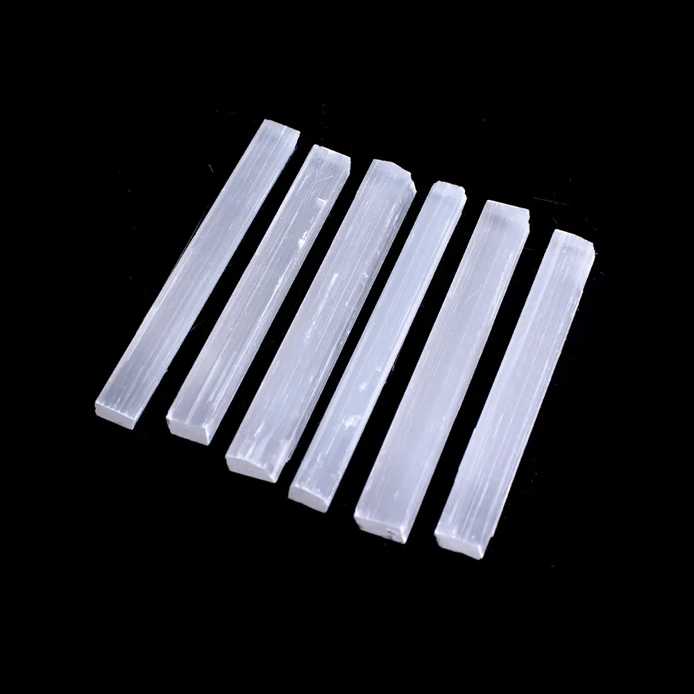 Натуральные белые селенитные шероховатые палочки минеральные зеркальные