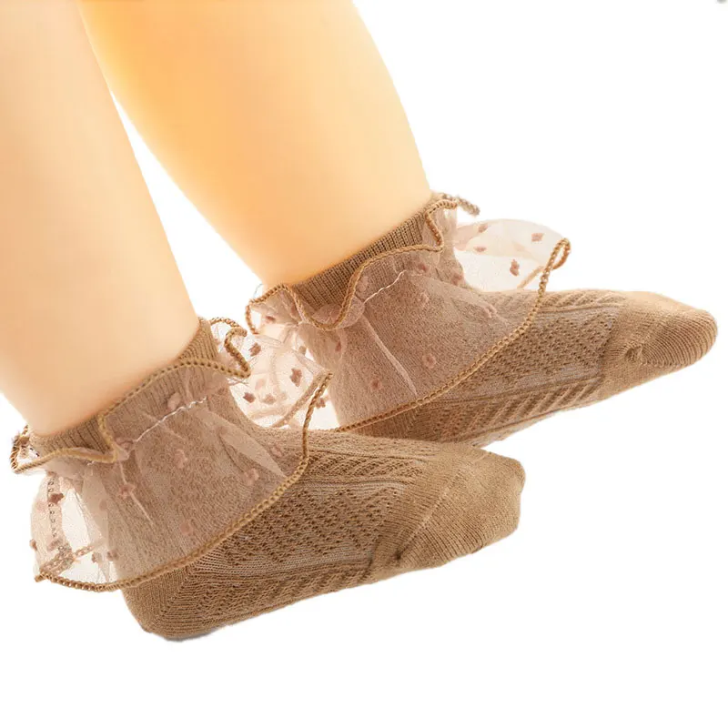 

New Lovely Frilly Lace Ruffles Socks Newborn Baby Girls Cotton Solid Winter Autumn Socks School Ankle Princess Lace Sock 3-12Y