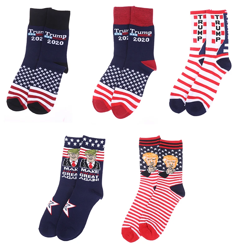 

Creative Donald Trump Stars Stripes Sports Socks Funny Women Men Casual Polyester Cotton Socks