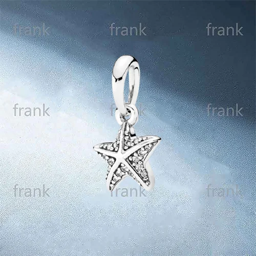 

New Super Shiny Sterling Silver Tropical STARFISH STAR PENDANT SILVER CHARM Original Necklace with Accessories 390403CZ