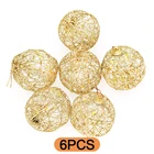 6 шт. блестящие рождественские шарики, пустотелые кованые железные шарики, подвесные Подвески для рождественской елки, украшения, товары для украшения вечеринки