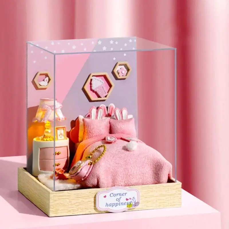 Мультфильм DIY миниатюрная кукольная деревянная мебель комплект для кукольного