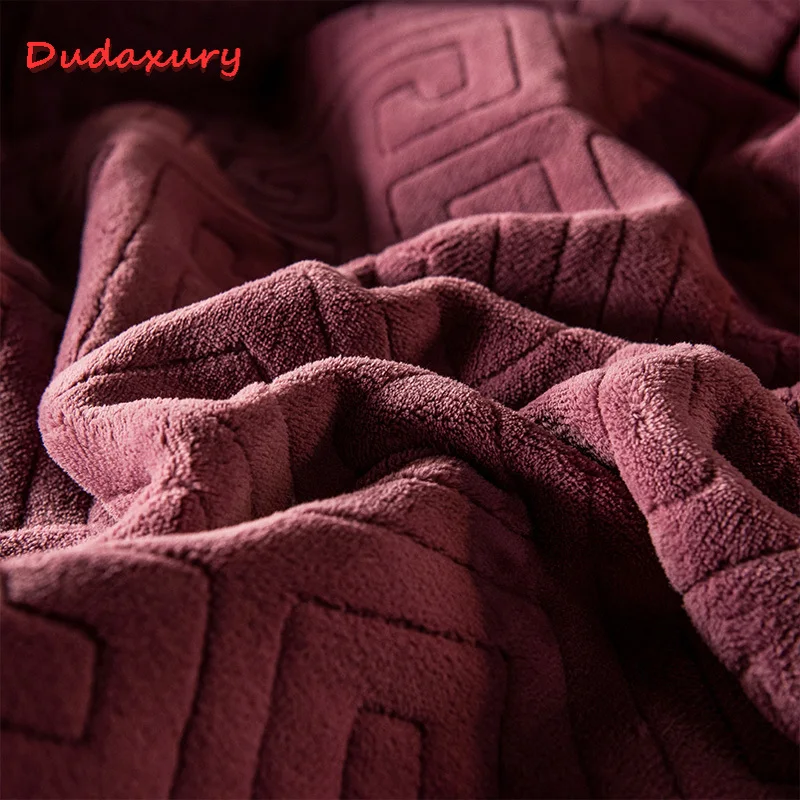 Dudaxury Velvet Mattress Cover Thicken Warm Latex Filled Quilted Fitted Sheet Luxury Queen King Bed High-end Bedding | Дом и сад