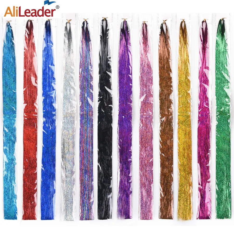 Alileader 600 стоячие/упаковка блестящие волосы 12 цветов мишура для вечерние радужные