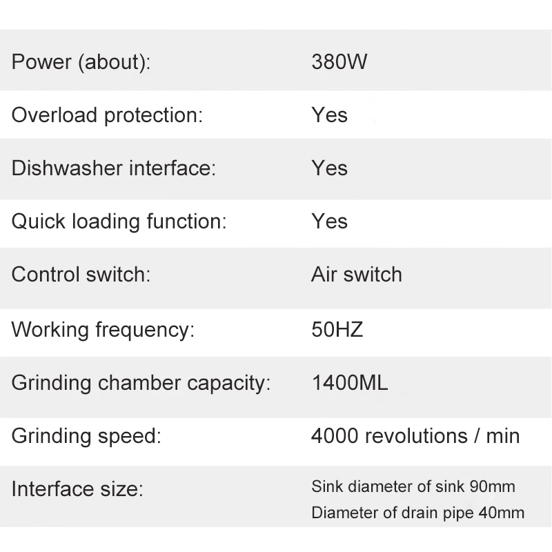 ADALI измельчитель пищевых отхо отходов 380 Вт воздушный выключатель 1400 мл большая